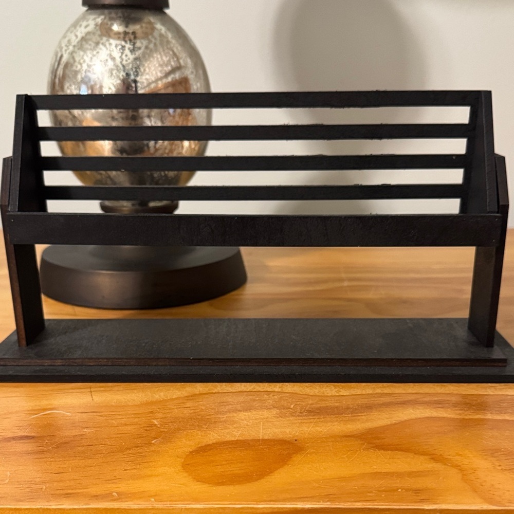 Black Wooden Display Rack Shelf